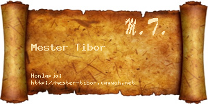 Mester Tibor névjegykártya